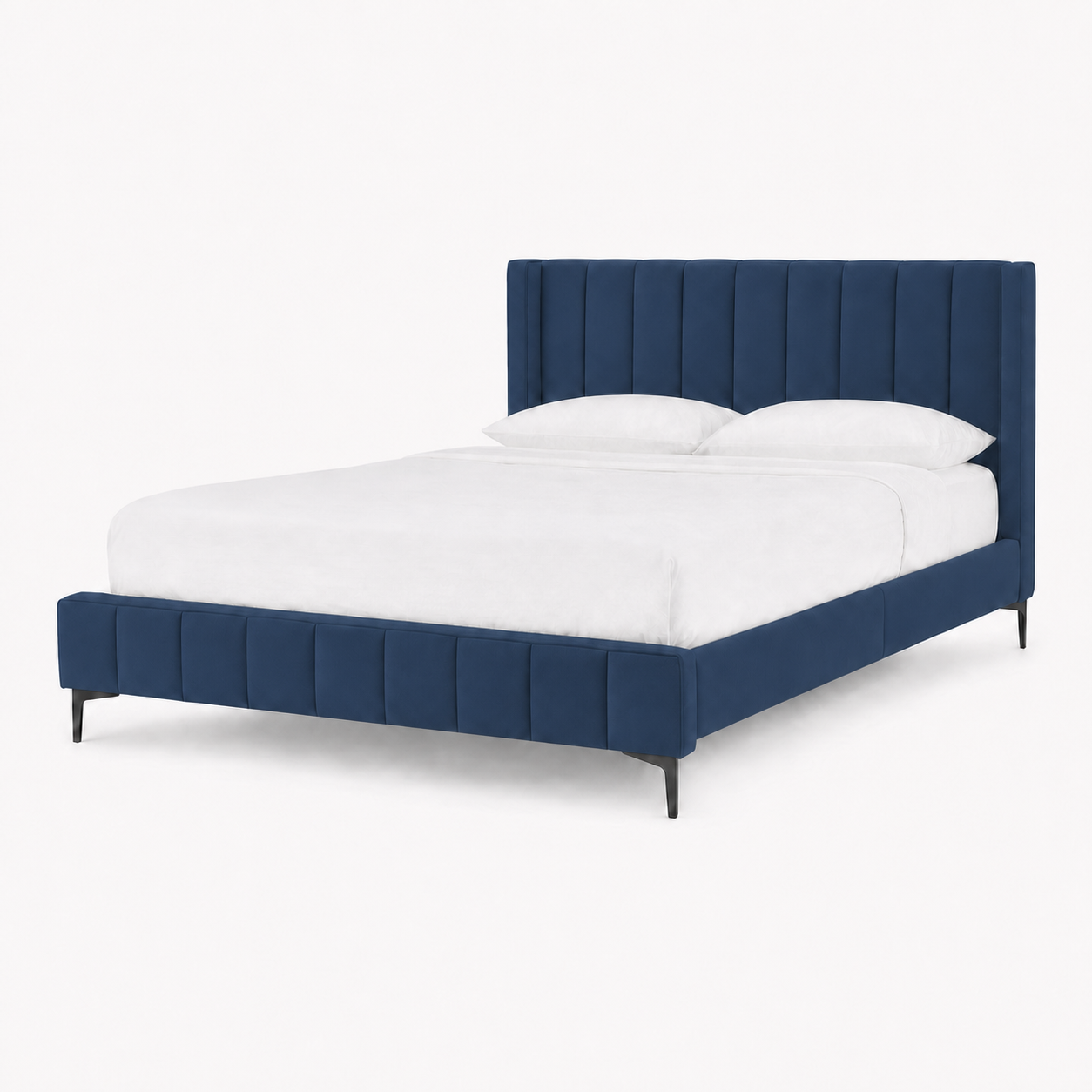 Bea - Bed Blue plain white background view