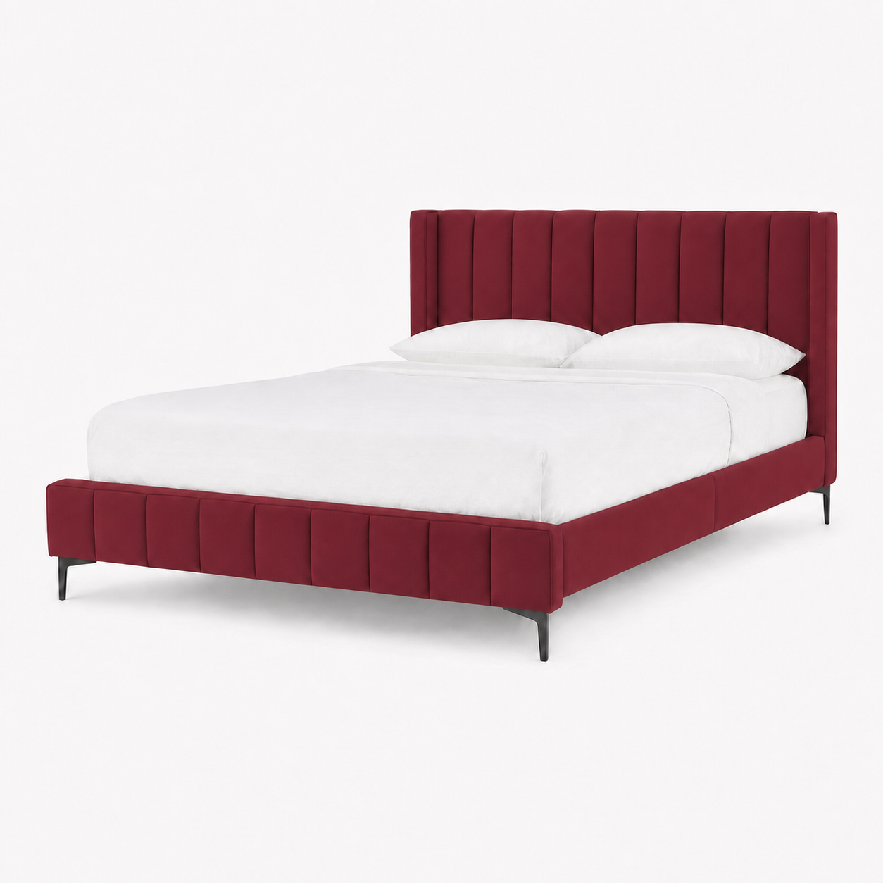 Bea - Bed Red plain white background view