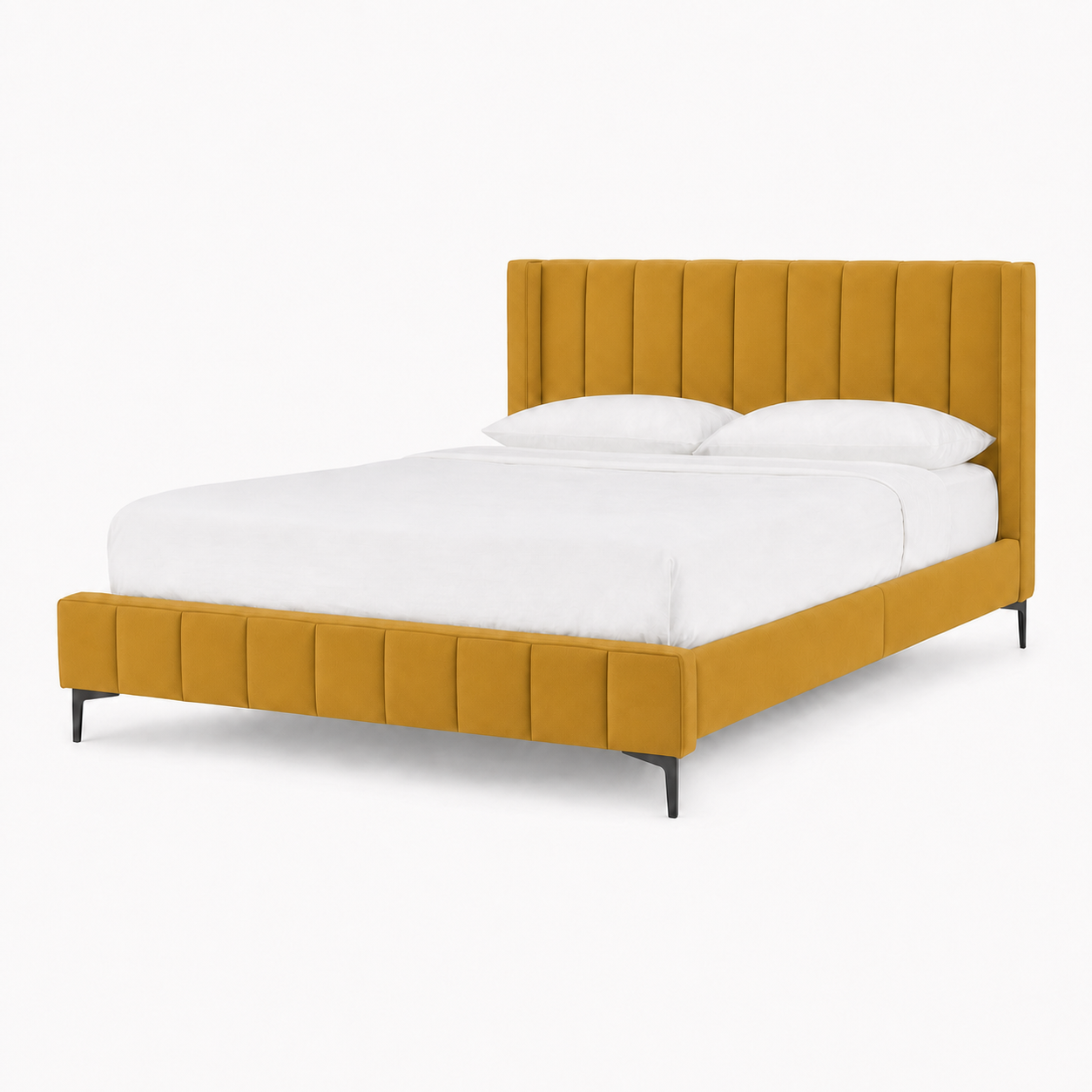 Bea - Bed Yellow plain white background view