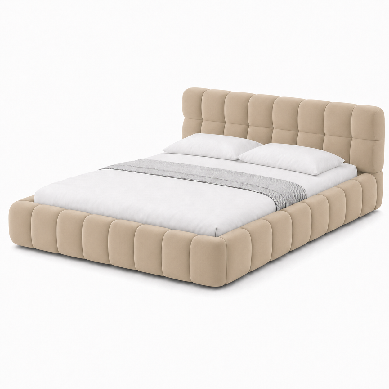 Bixed - Bed Beige plain white background view