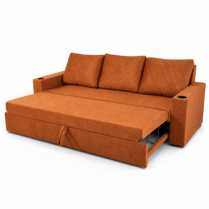 Blane - Sofa bed, open sofa-bed front studio view on pure white