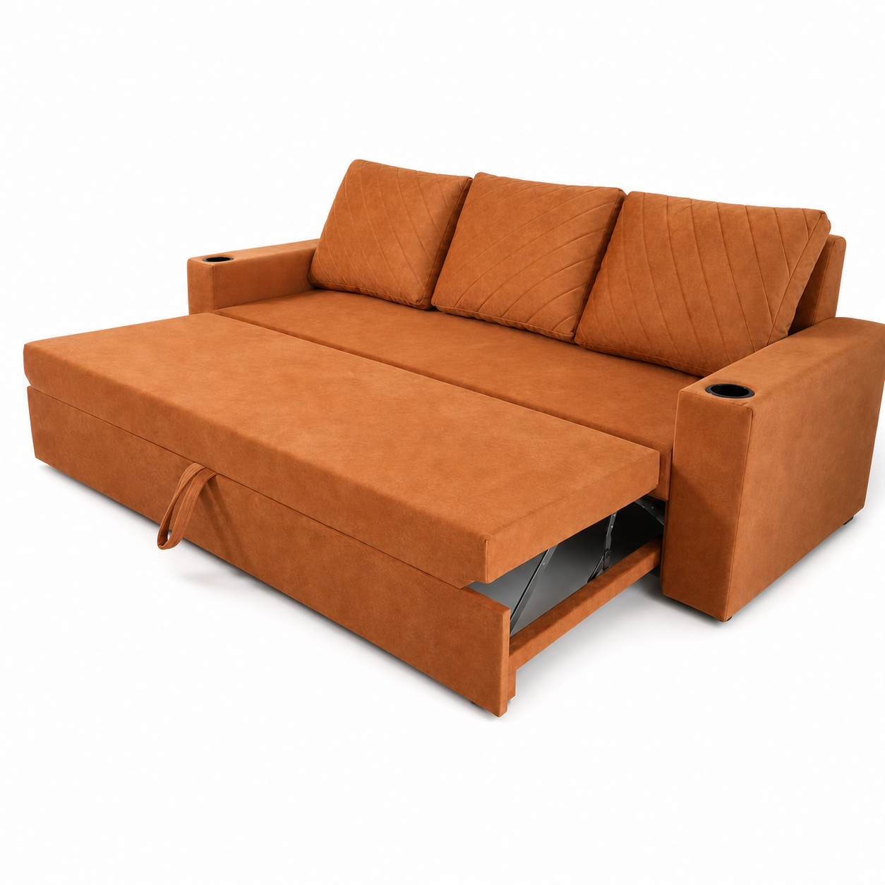 Blane - Sofa bed, open sofa-bed side studio view on pure white