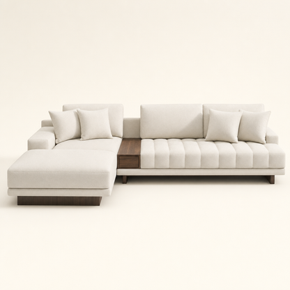 Bliss L-Shape Sectional Sofa, front studio view on neutral background
