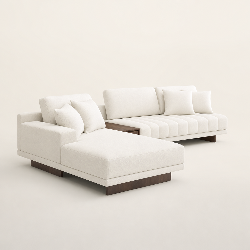 Bliss L-Shape Sectional Sofa, chaise-end profile studio view