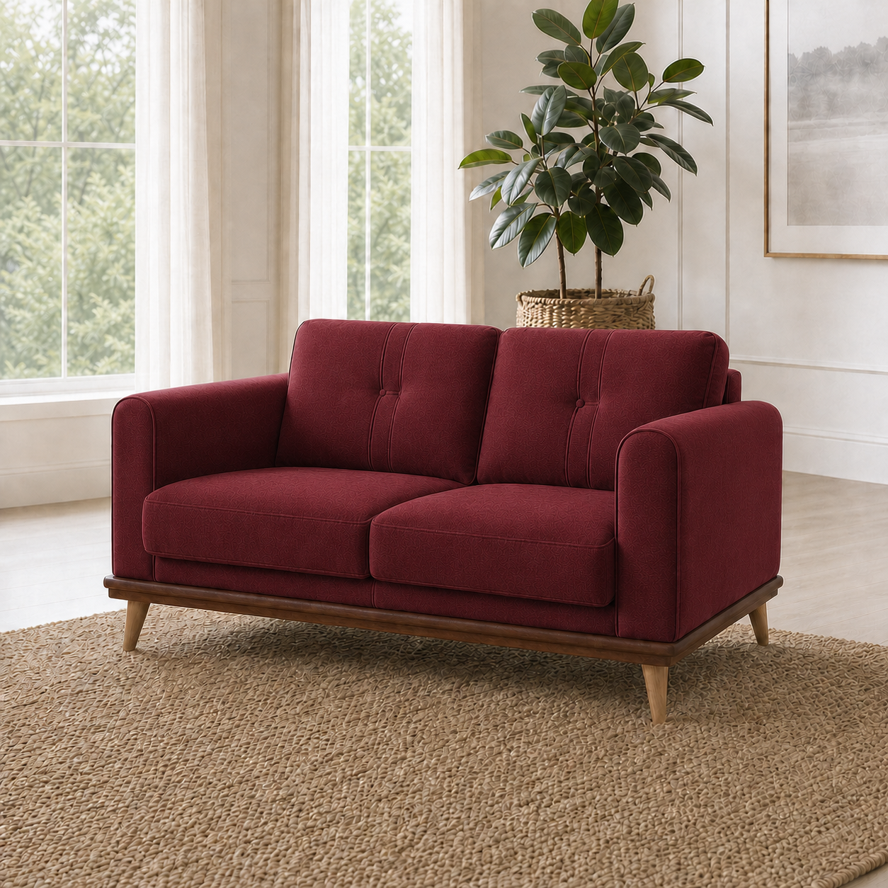 bloom-3-2-1-sofa-set 2 seater red wine 01 room