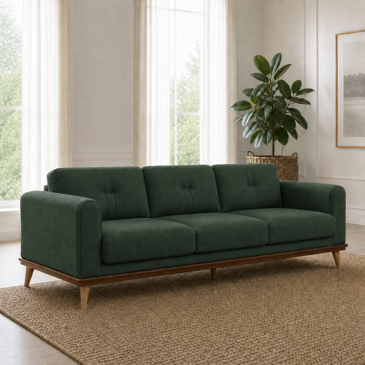 bloom-3-2-1-sofa-set 3 seater green 01 room