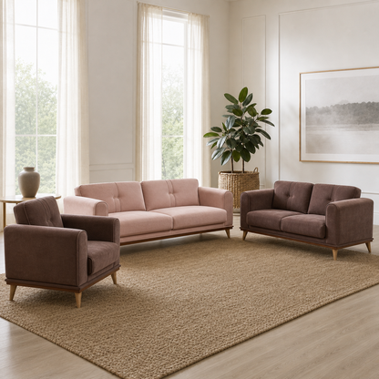 Bloom - 3+2+1 Sofa Set, complete 3+2+1 sofa set in an editorial living room