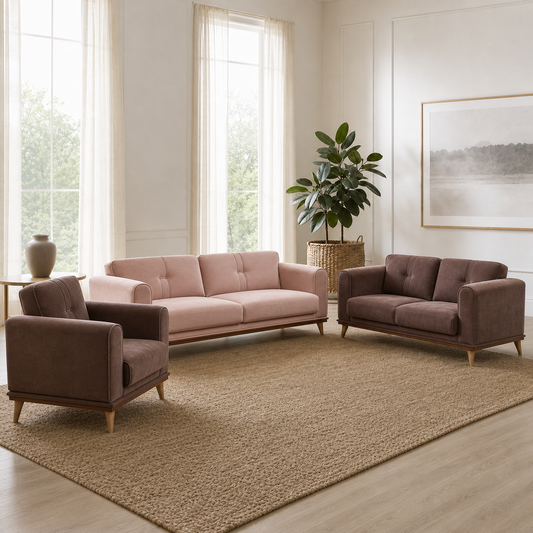 Bloom - 3+2+1 Sofa Set, complete 3+2+1 sofa set in an editorial living room