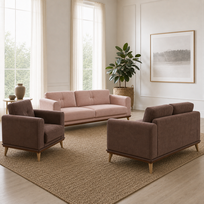 Bloom - 3+2+1 Sofa Set, alternate room angle of the complete 3+2+1 sofa set