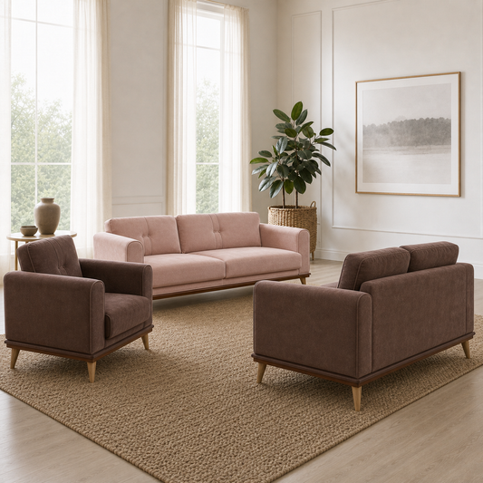 Bloom - 3+2+1 Sofa Set, alternate room angle of the complete 3+2+1 sofa set