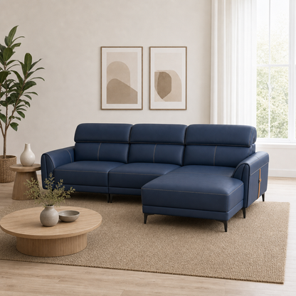 Tango blue 2 seater sectional rhs room view