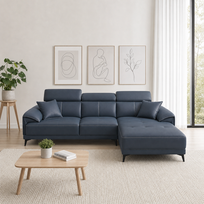 Unity blue 2 seater sectional rhs room view