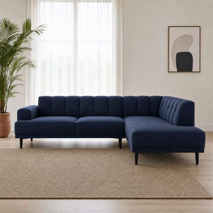 Flar blue 2 seater sectional rhs room view