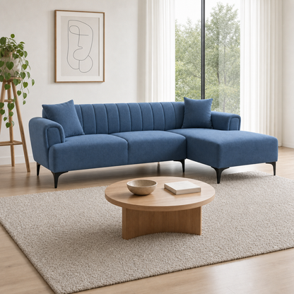 Dusk - L Shape Sectional Sofa blue 2 seater sectional rhs room view