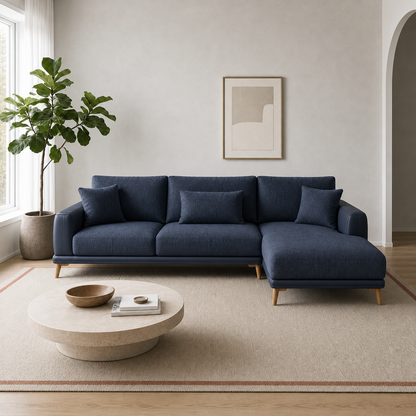 Jewel blue 2 seater sectional rhs room view