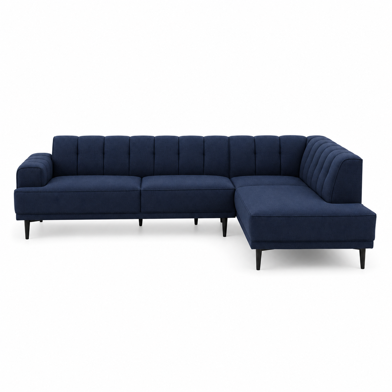 Flar blue 2 seater sectional rhs plain white background view