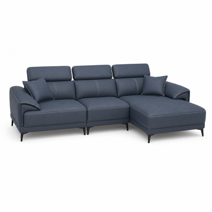 Unity blue 2 seater sectional rhs plain white background view