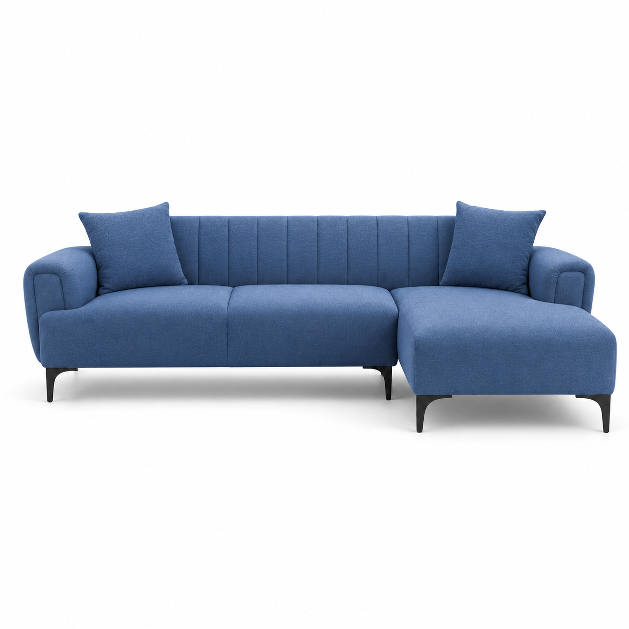 Dusk - L Shape Sectional Sofa blue 2 seater sectional rhs plain white background view