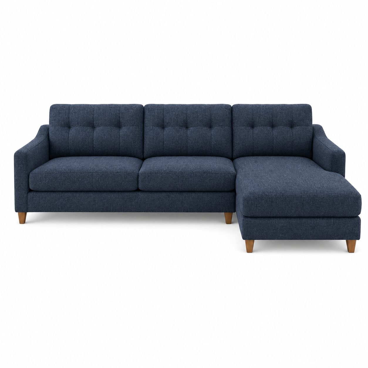 Spark blue 2 seater sectional rhs plain white background view