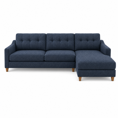 Spark blue 2 seater sectional rhs plain white background view