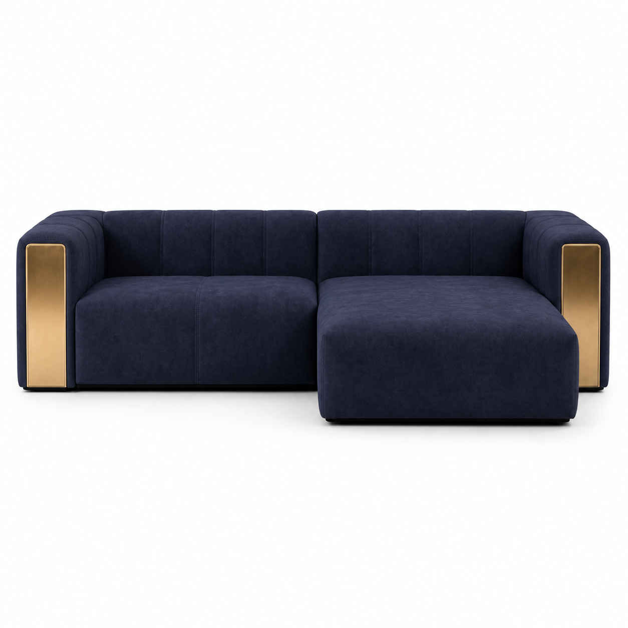 Sage blue 2 seater sectional rhs plain white background view