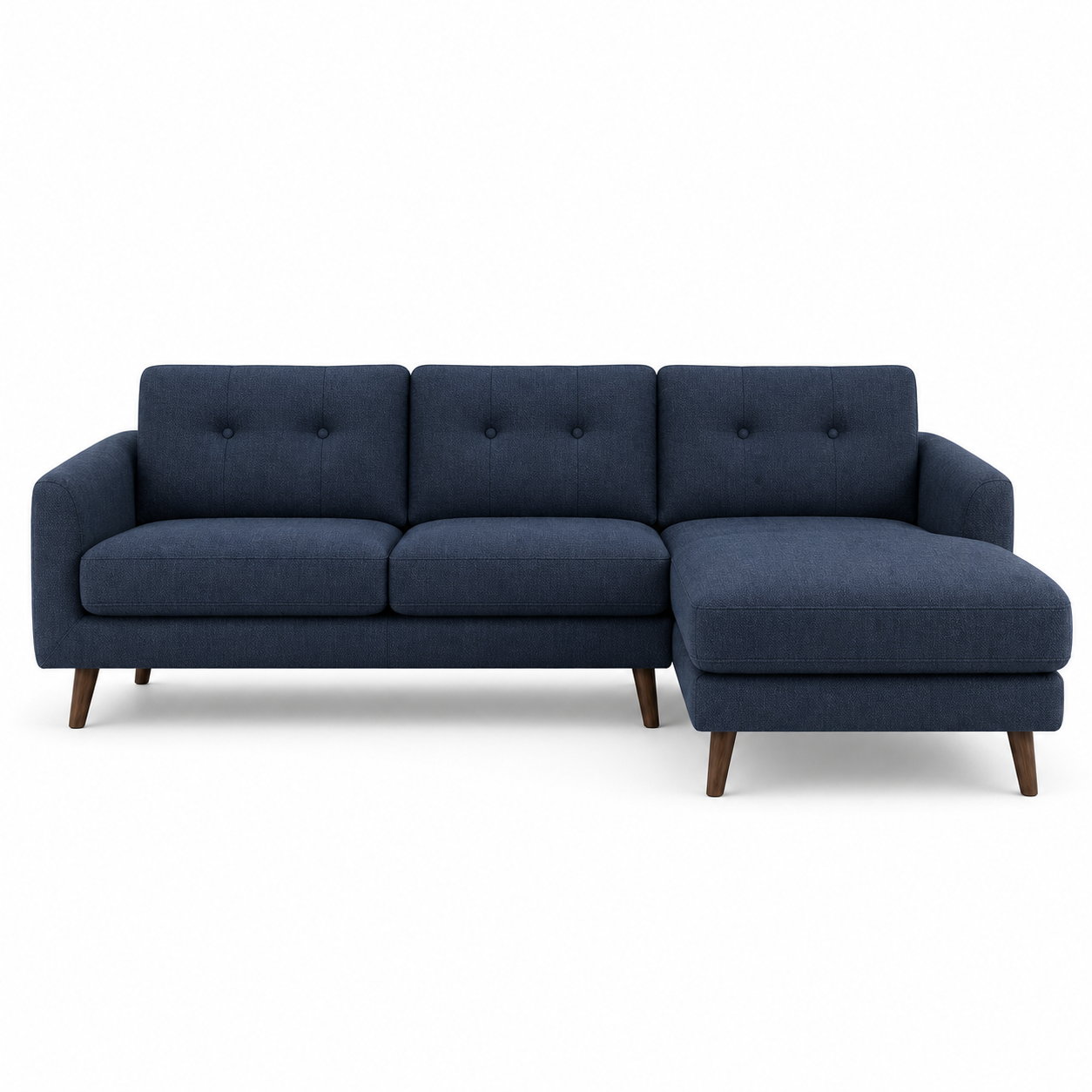 Fade blue 2 seater sectional rhs plain white background view