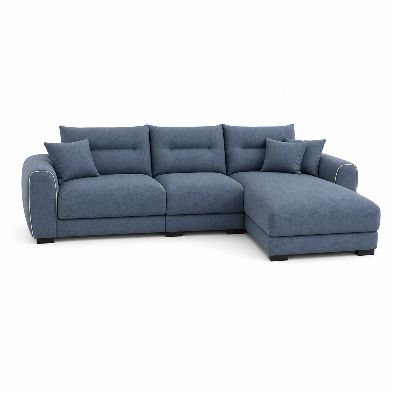 Dream blue 2 seater sectional rhs plain white background view