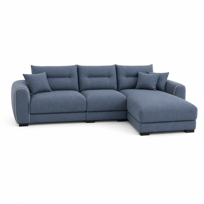Dream blue 2 seater sectional rhs plain white background view
