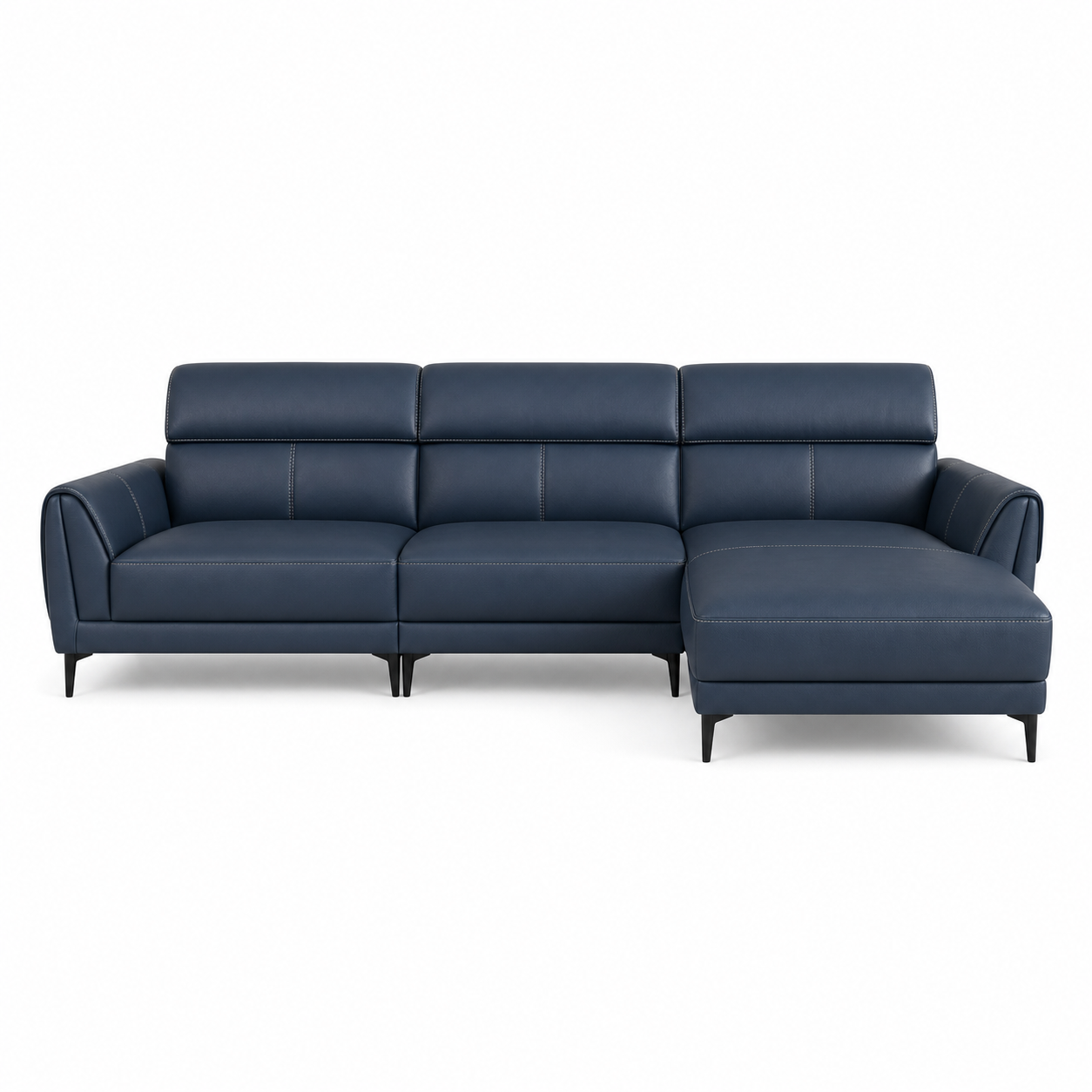 Tango blue 2 seater sectional rhs plain white background view