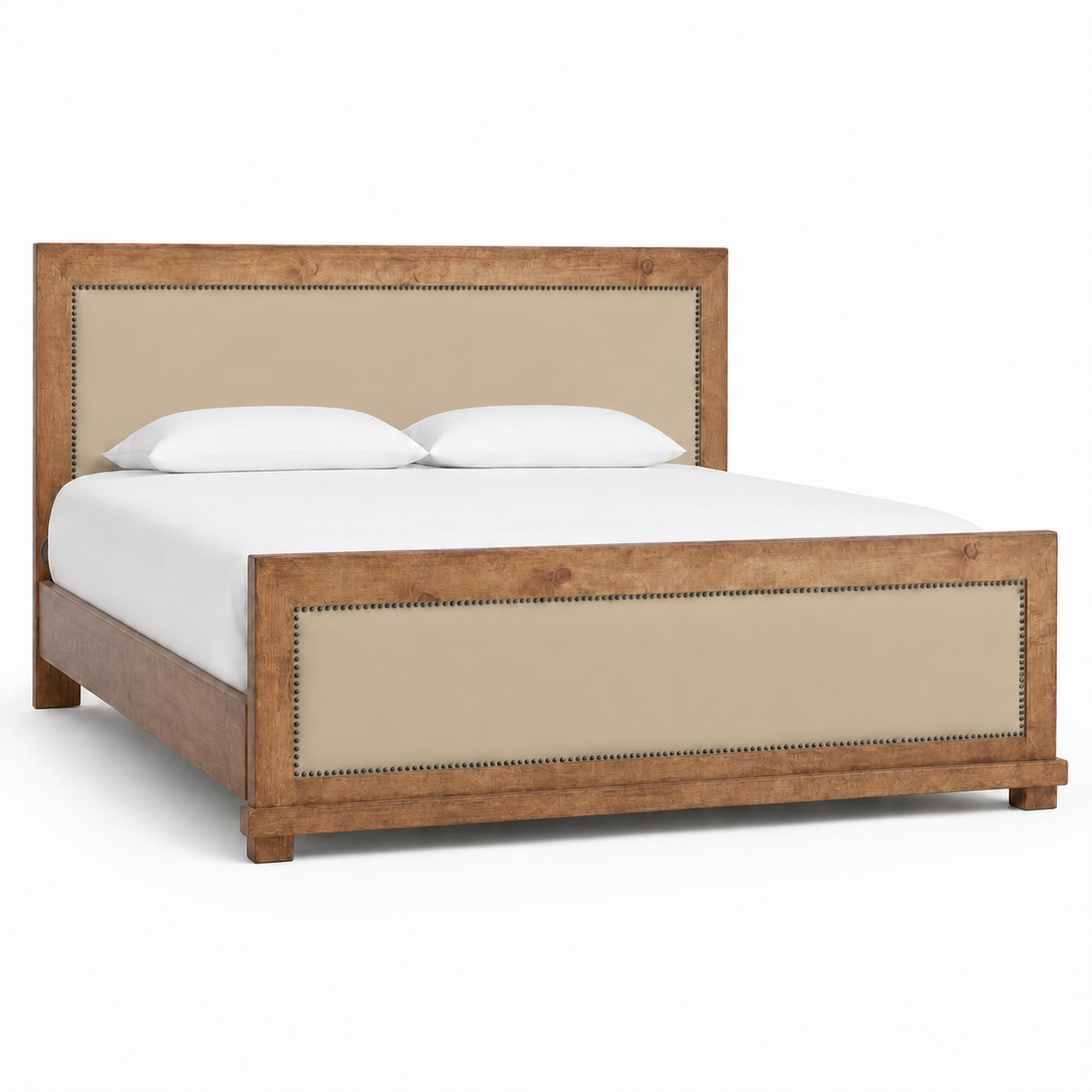 Brek - Bed Beige plain white background view