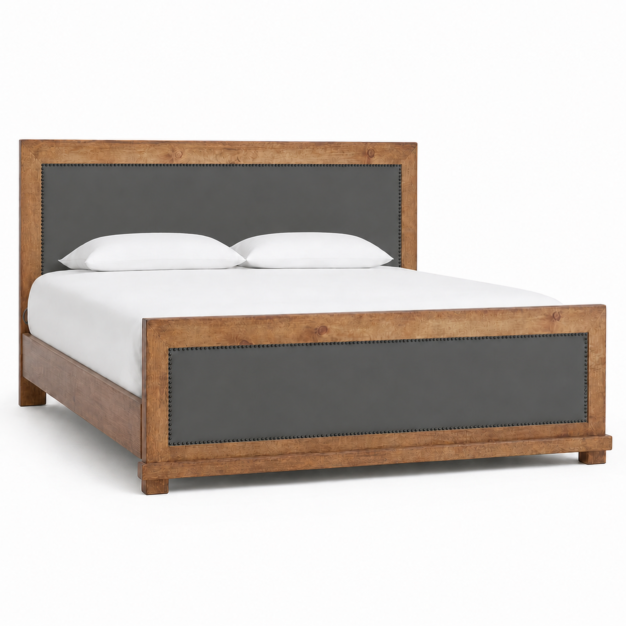Brek - Bed Grey plain white background view