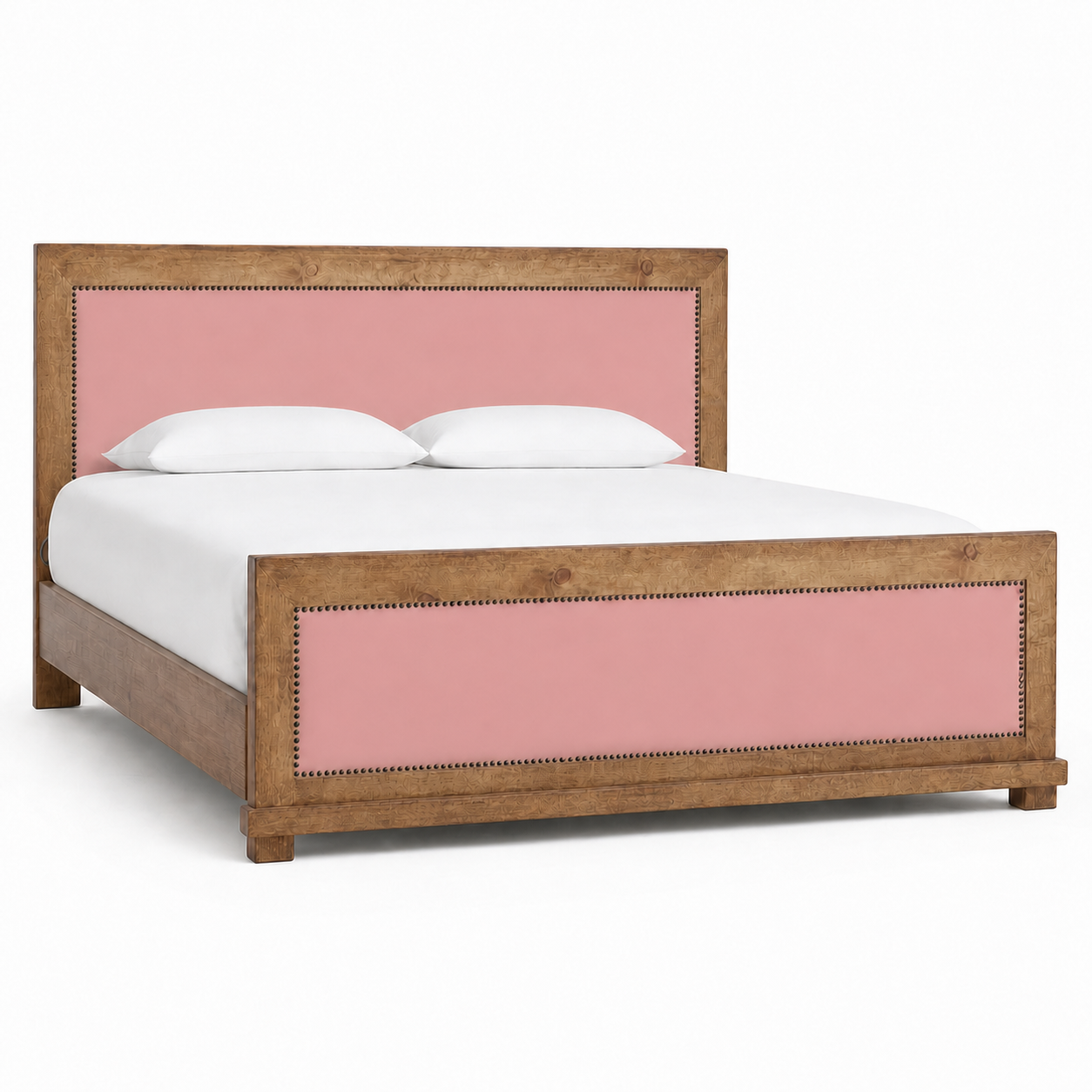 Brek - Bed Pink plain white background view
