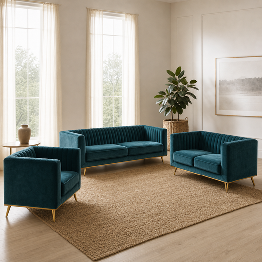 Brite - 3+2+1 Sofa Set, complete 3+2+1 sofa set in an editorial living room