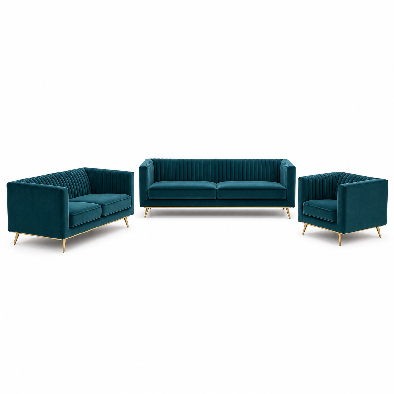 Brite - 3+2+1 Sofa Set, complete 3+2+1 sofa set front studio view