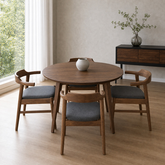 Bryn - Wooden Top Dining Table, clearly different end-on dining-room view