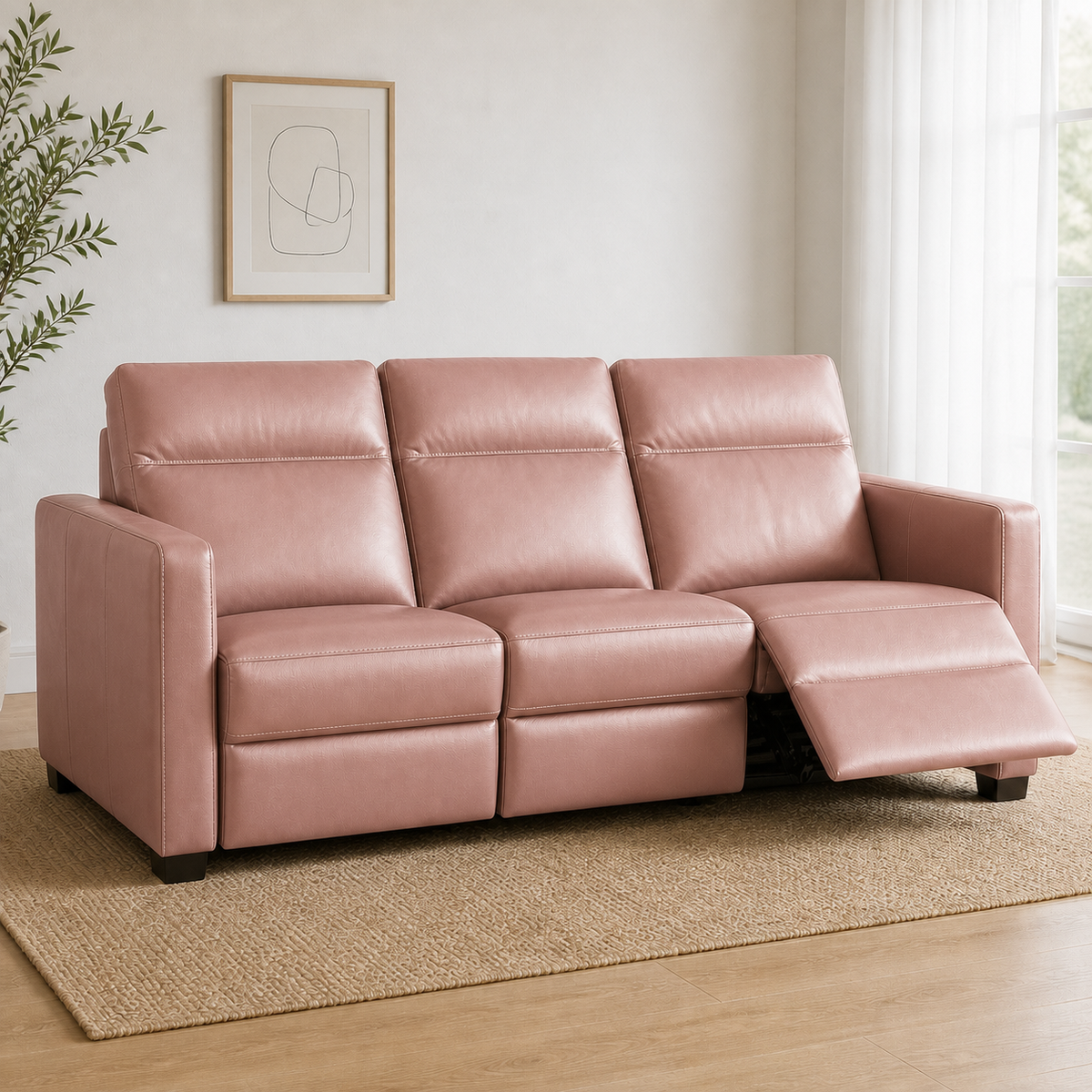 Canopy recliner 3 seater pink 01 main
