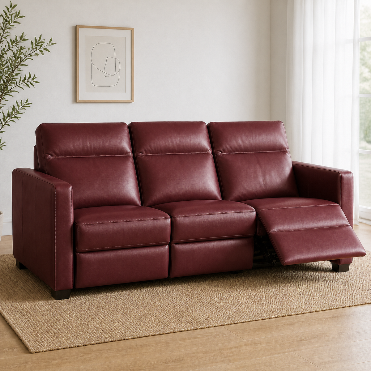 Canopy recliner 3 seater red 01 main