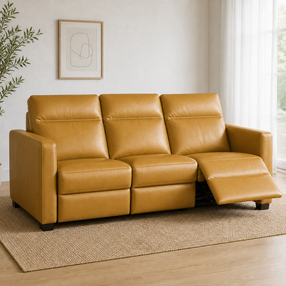 Canopy recliner 3 seater yellow 01 main