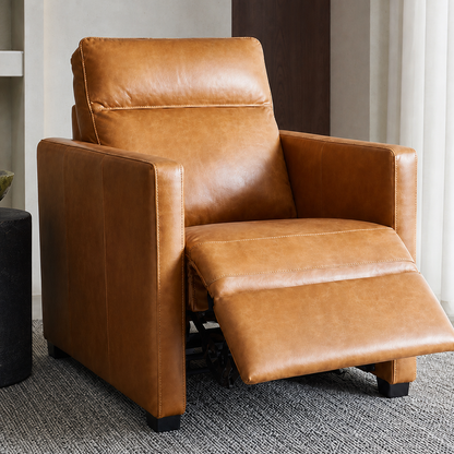 Canopy Recliner upholstery and reclining detail