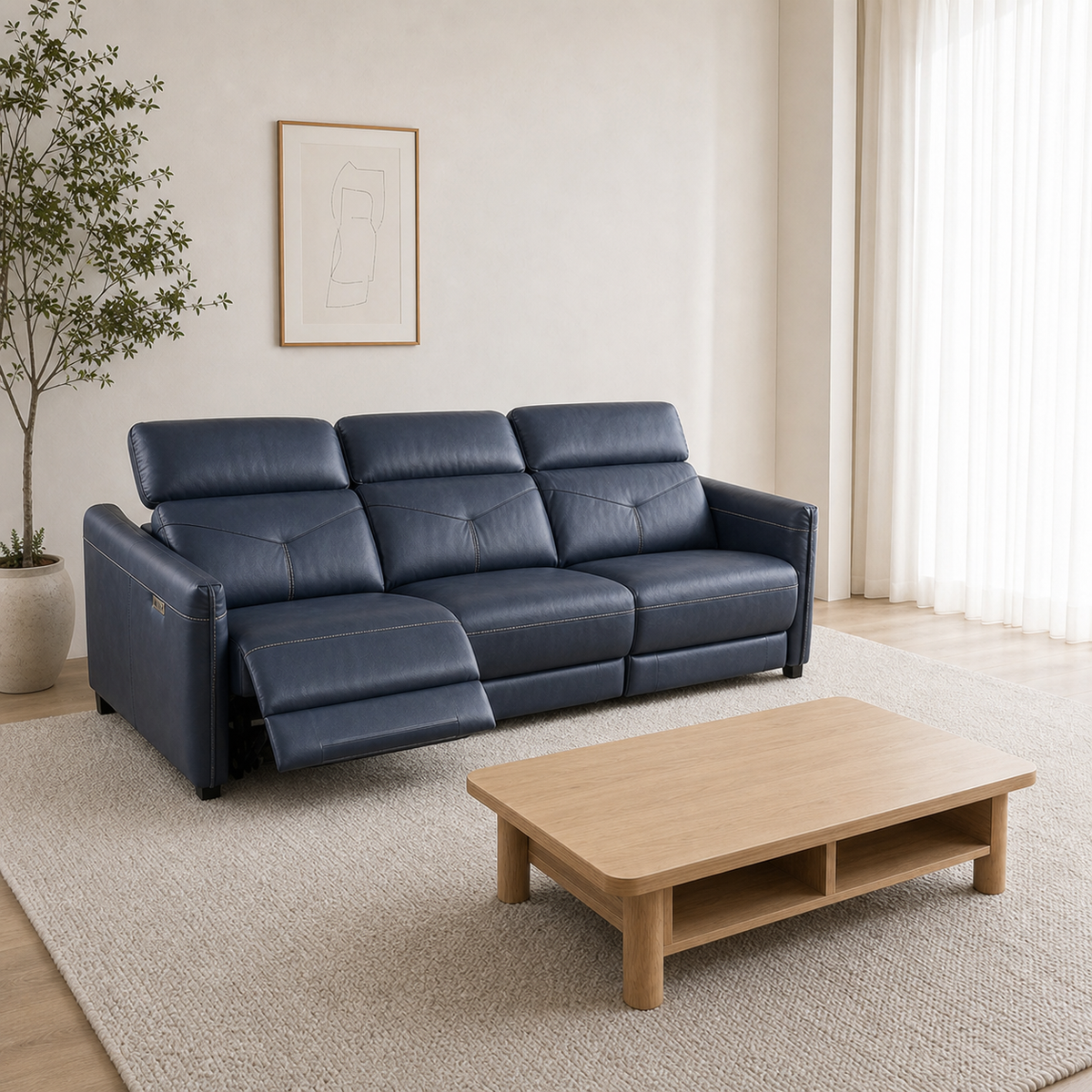 Cascade Recliner 3 seater blue 01 main