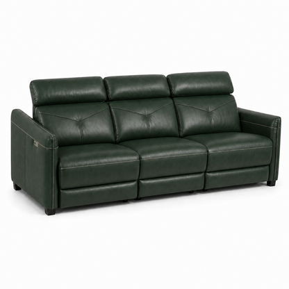 Cascade Recliner 3 seater green 02 white