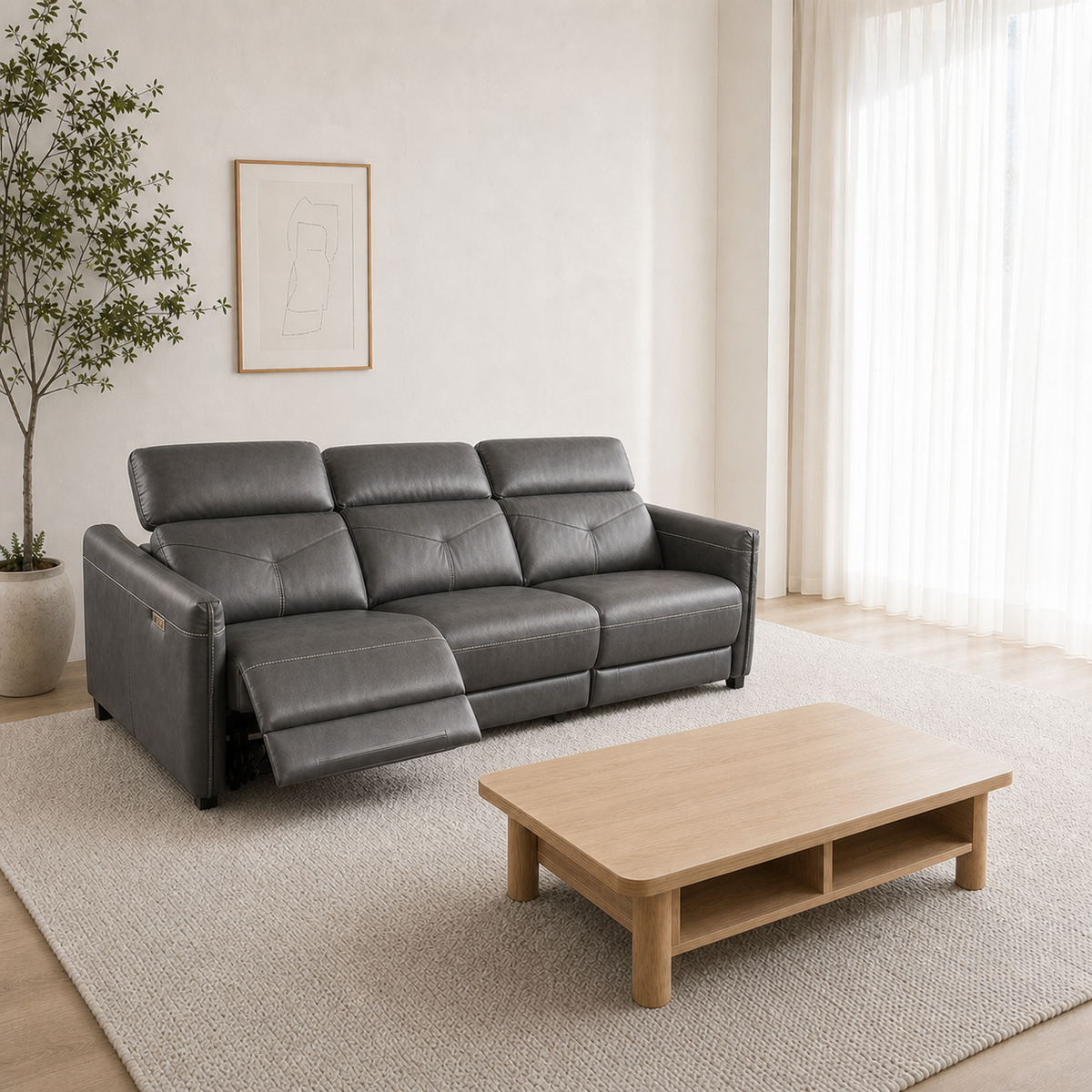 Cascade Recliner 3 seater grey 01 main