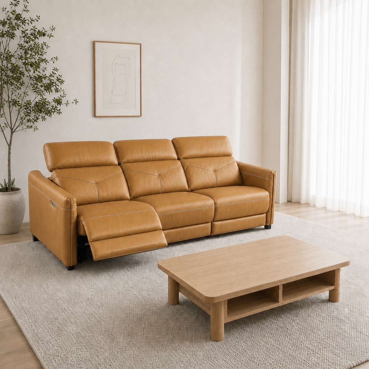 Cascade Recliner 3 seater yellow 01 main