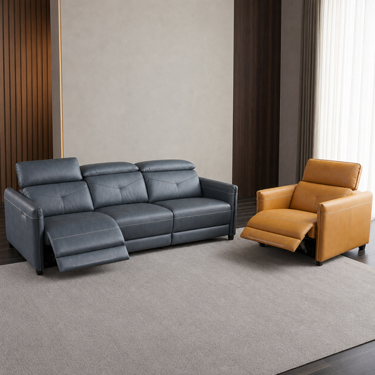Cascade Recliner upholstery and reclining detail