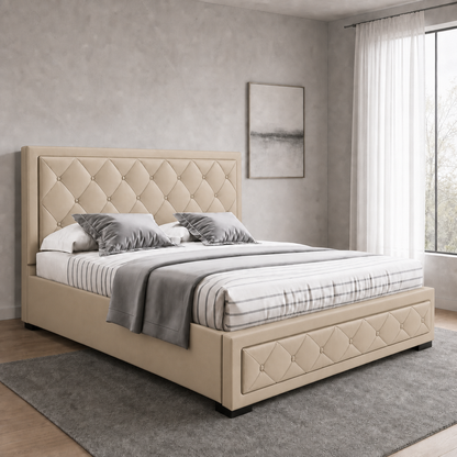 Cass - Bed Beige lifestyle view
