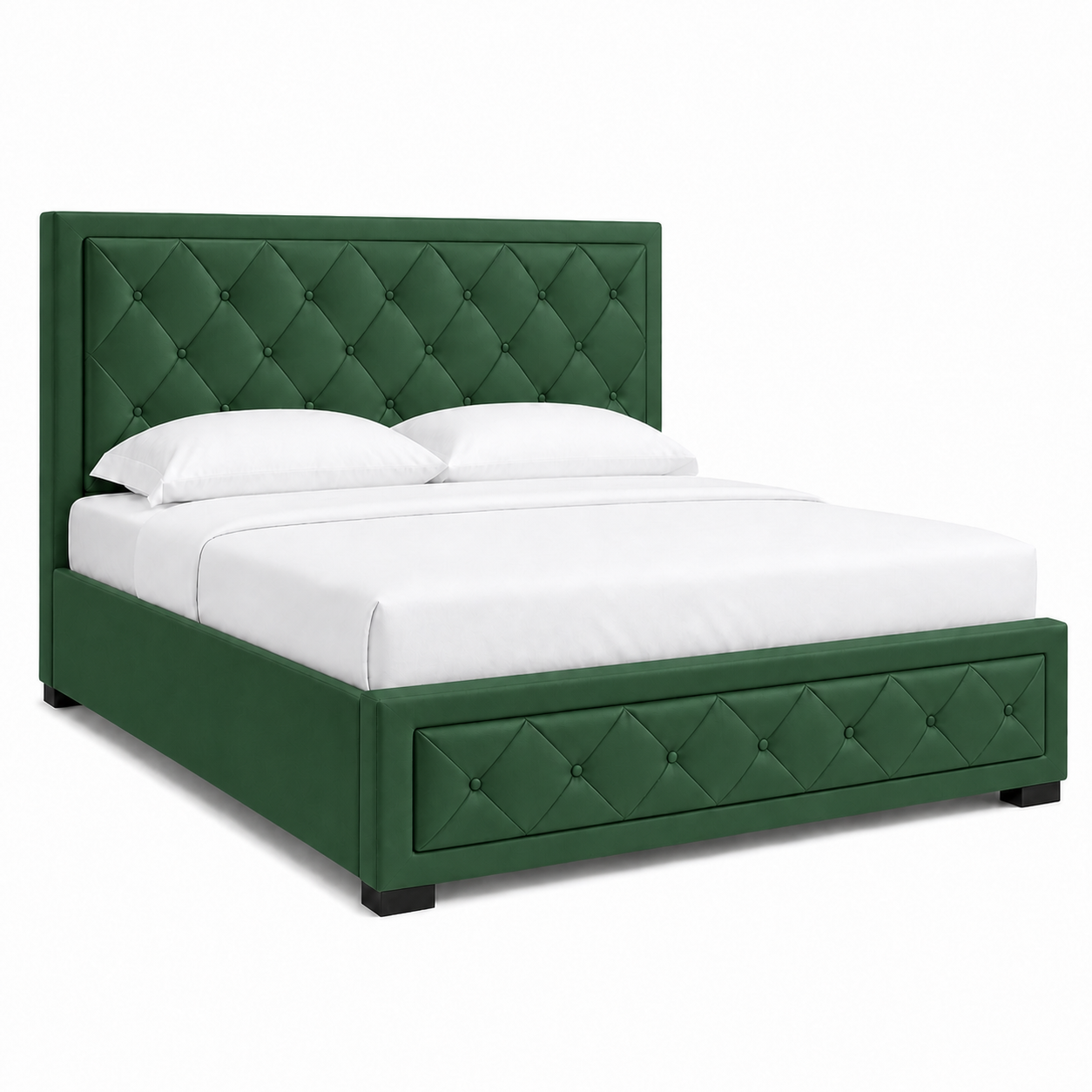 Cass - Bed Green plain white background view