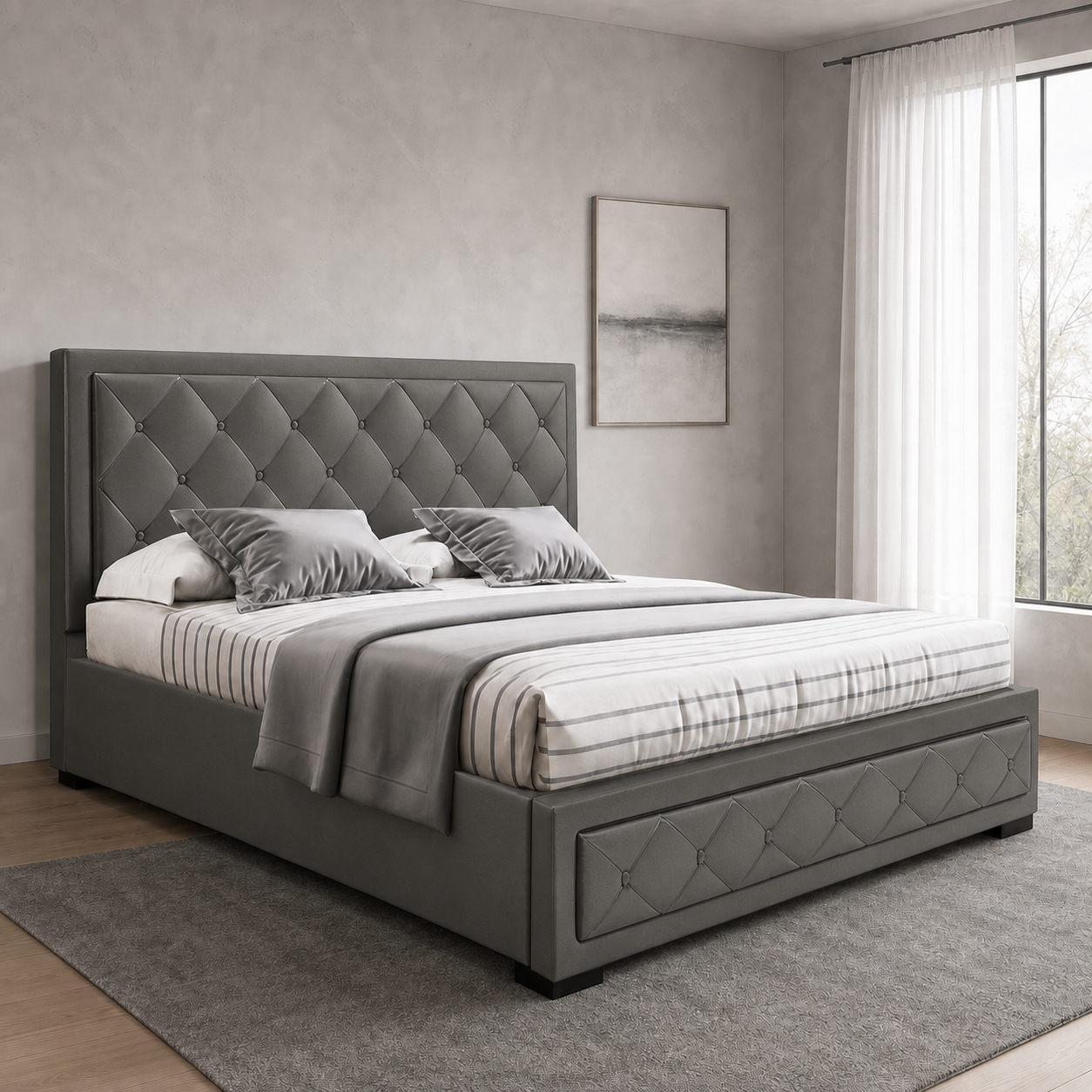 Cass - Bed Grey lifestyle view