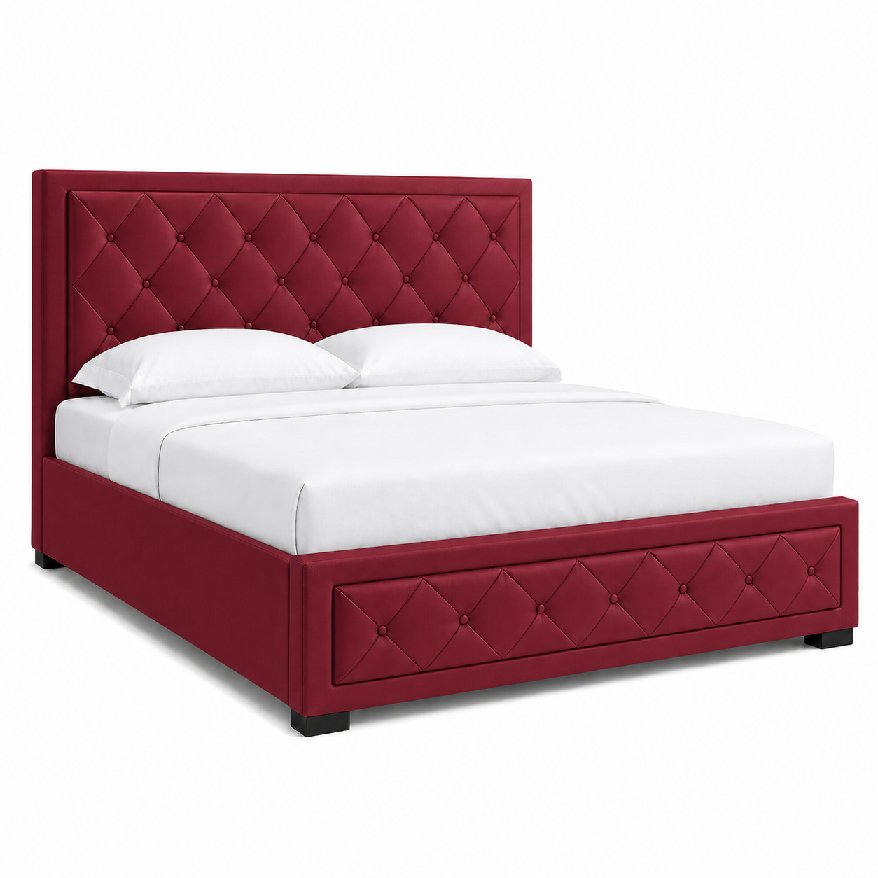 Cass - Bed Red plain white background view
