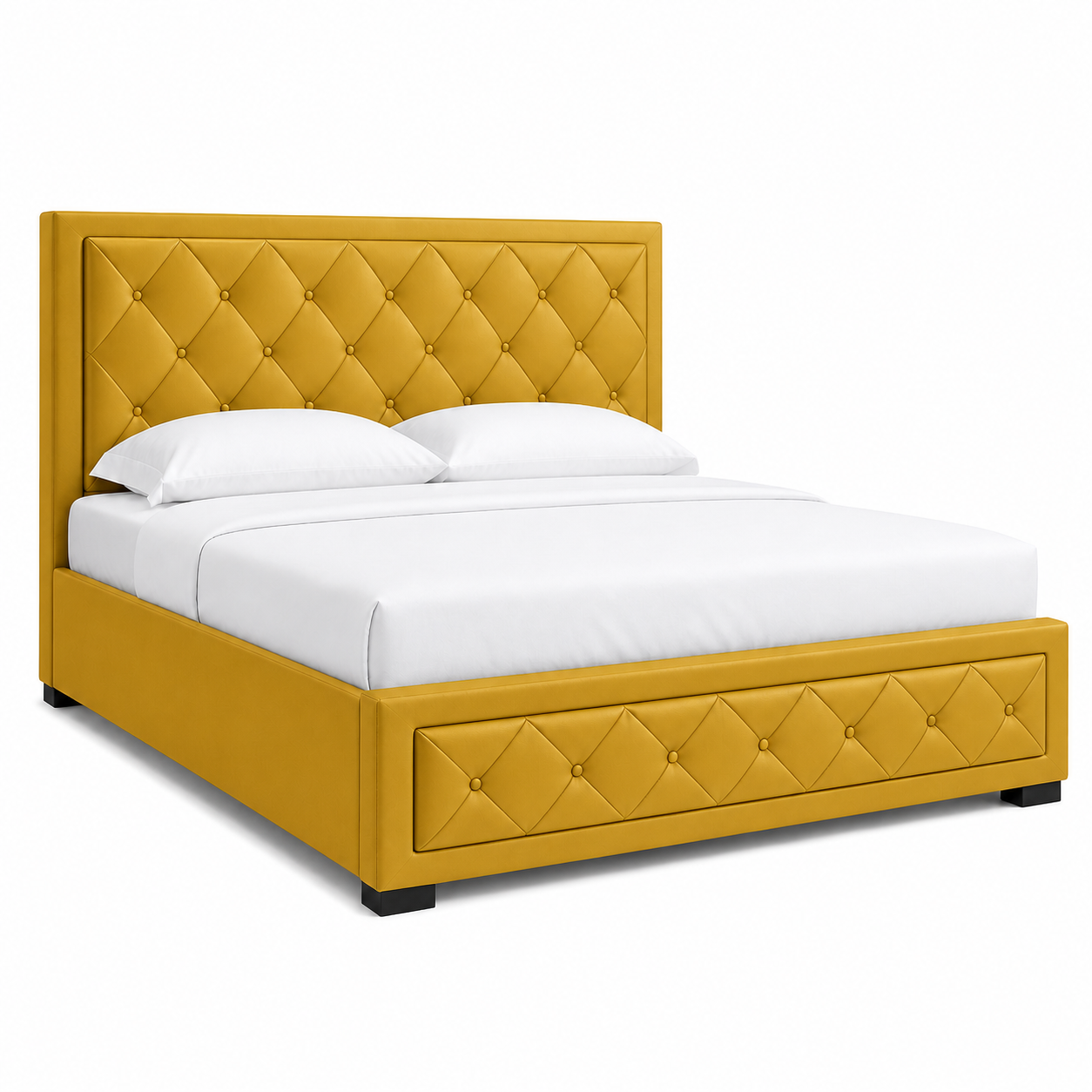 Cass - Bed Yellow plain white background view