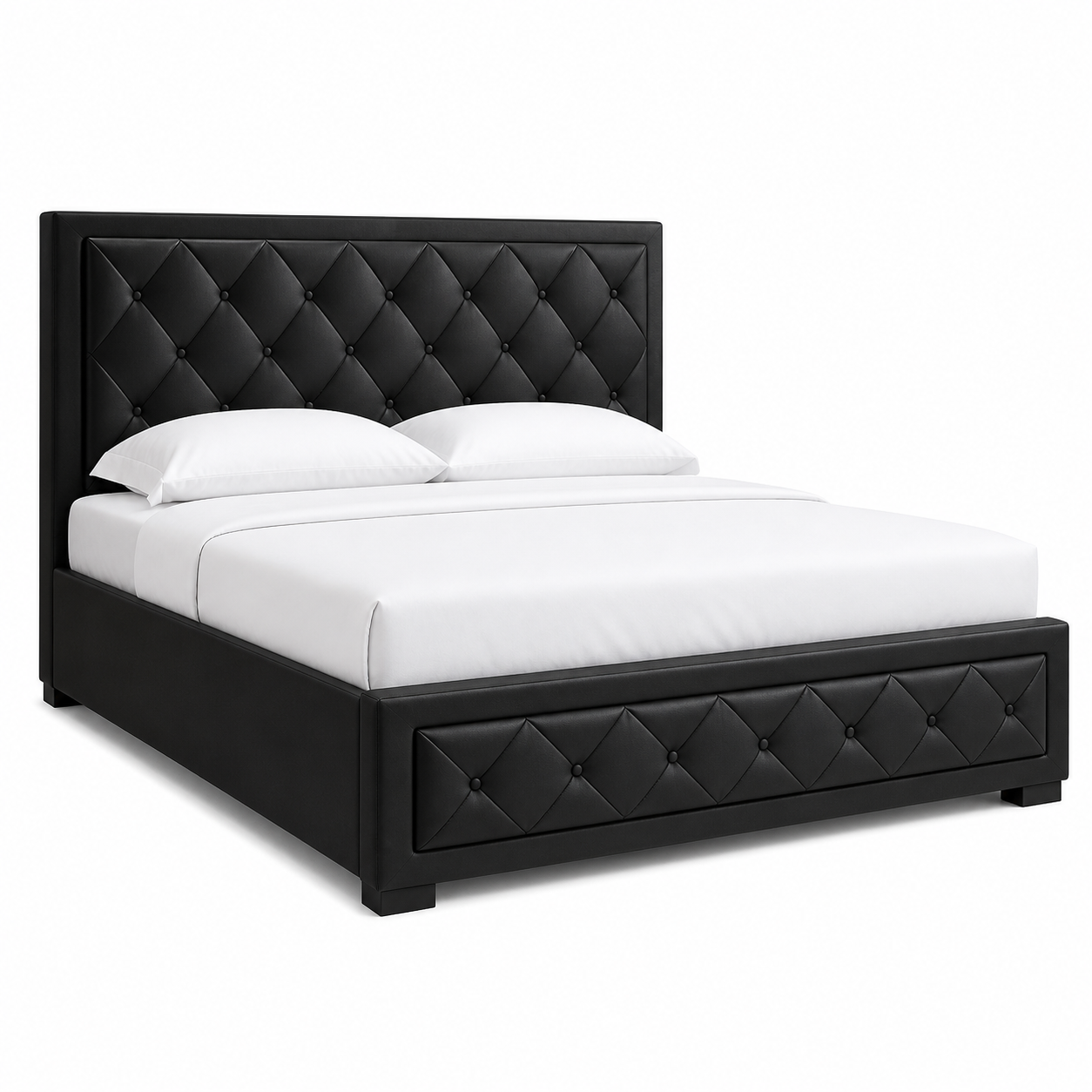 Cass - Bed, complete front three-quarter studio bed view